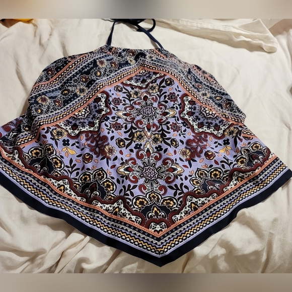 NWT BUILT IN BRA HALTER TIE BACK ADJUSTABLE SWIM BATHING SUIT TOP PLUS SIZE - Picture 3 of 7